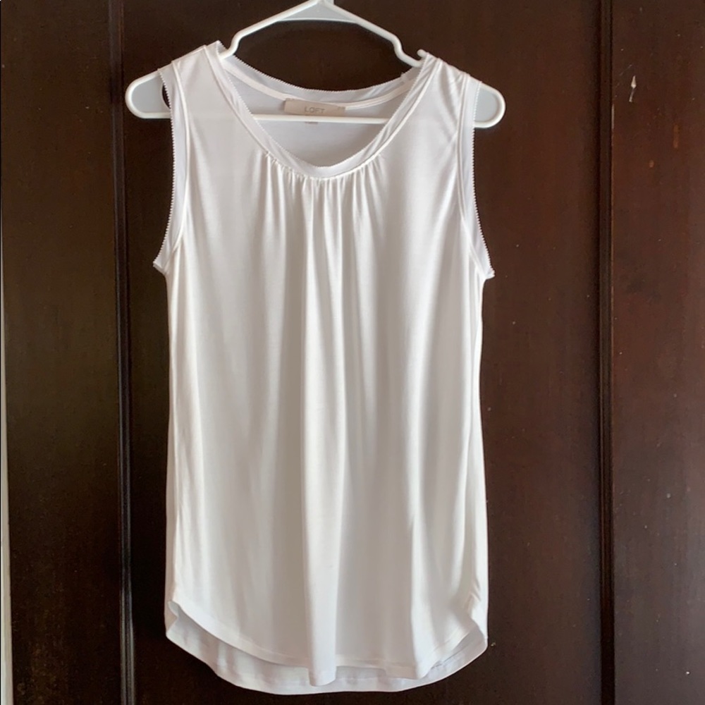 LOFT sleeveless off-white top